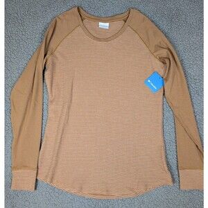 Columbia Top Women Cascade Gorge Thermal Crew Shirt XL Brown Tan  NWT $45